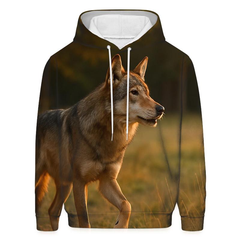 Forest Edge Wolf Listening To Distant Howl graphic hoodies