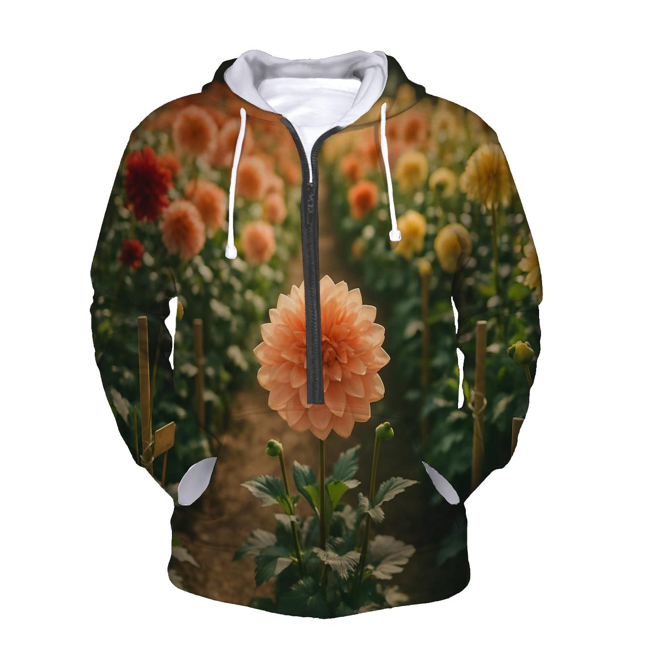 Sunlit Field Of Heirloom Dahlias custom hoodies