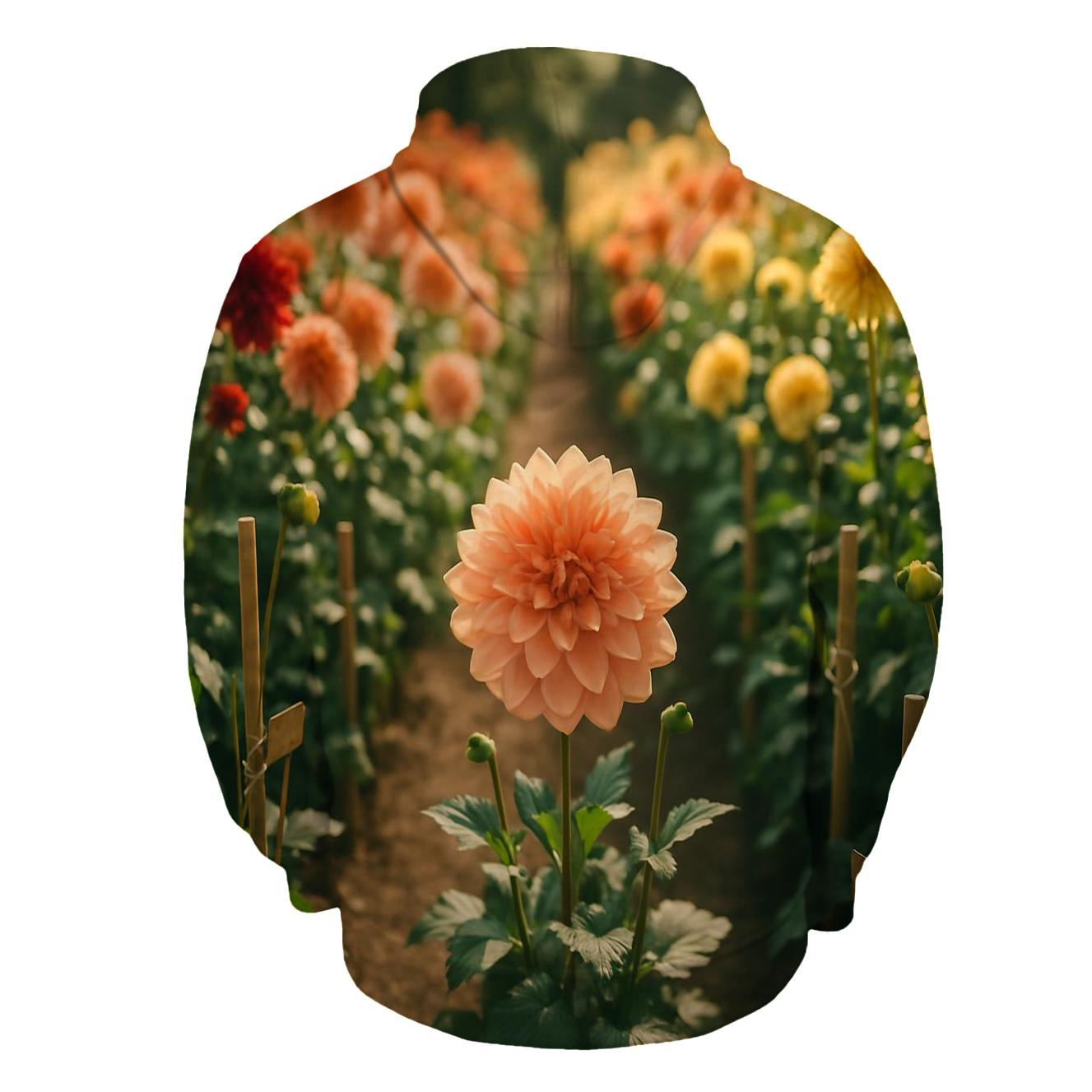 Sunlit Field Of Heirloom Dahlias custom hoodies