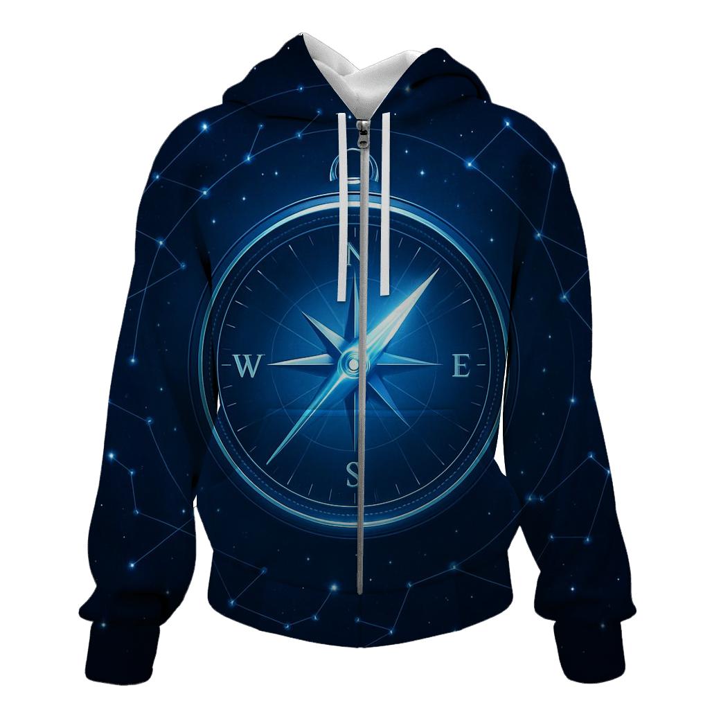 Stellar Compass Navigator printed hoodies