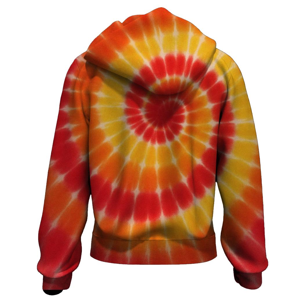 Solar Flare Spiral Bullseye Panel embroidered hoodies