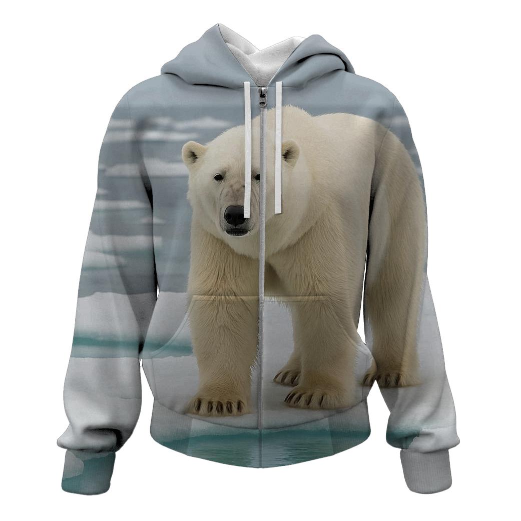 Glacier Pool Gaze Polar Bear hoodie designs
