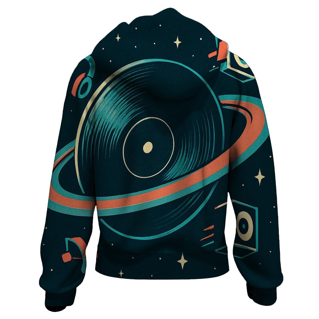 Orbiting Vinyl Planet hoodie designs