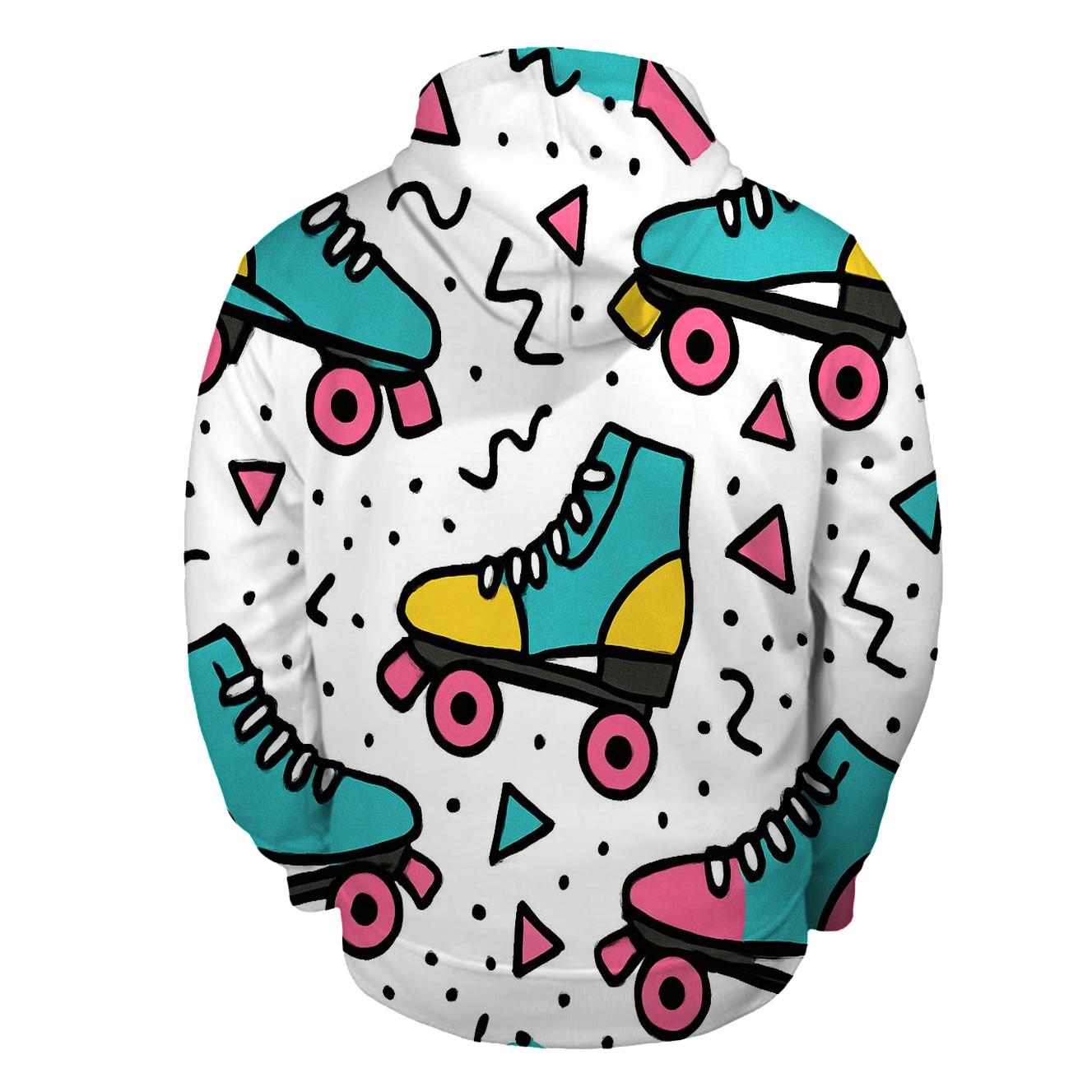 Memphis Roller Skates Pattern hoodie trends