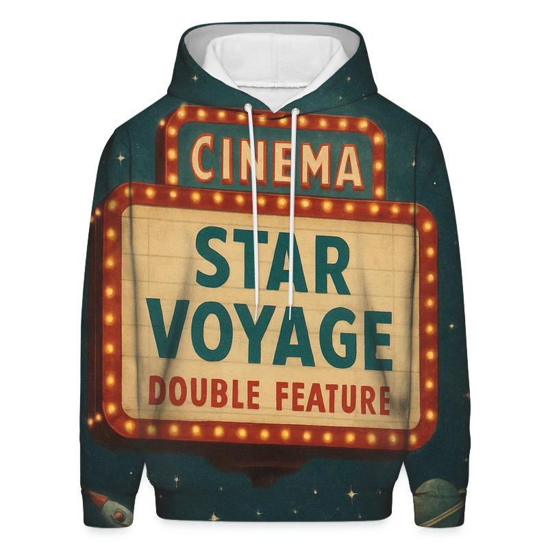 Retro Cosmic Cinema Marquee heavyweight hoodies