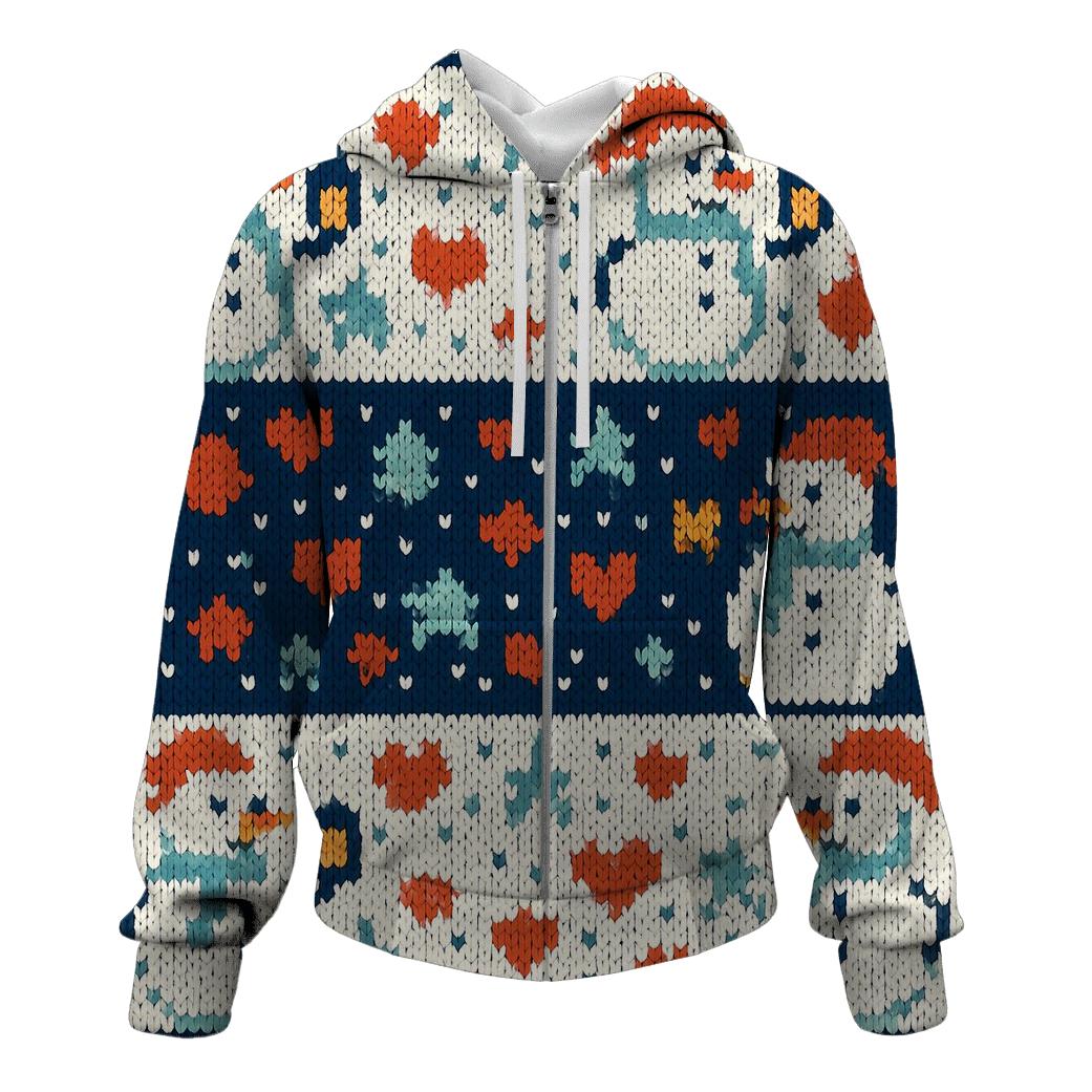 Snowman Lantern Stripe Carnival embroidered hoodies