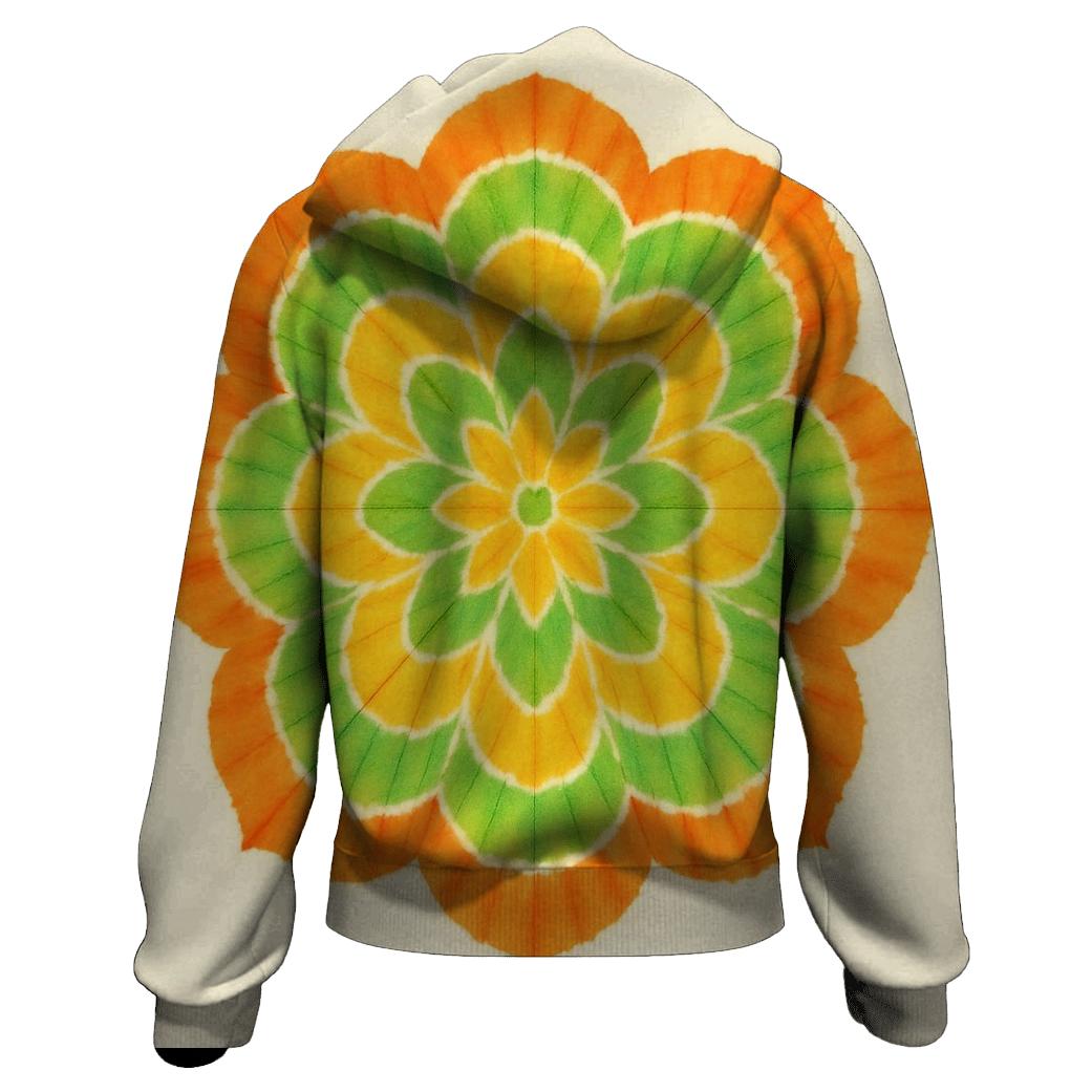 Citrus Bloom Mandala Rosette printed hoodies