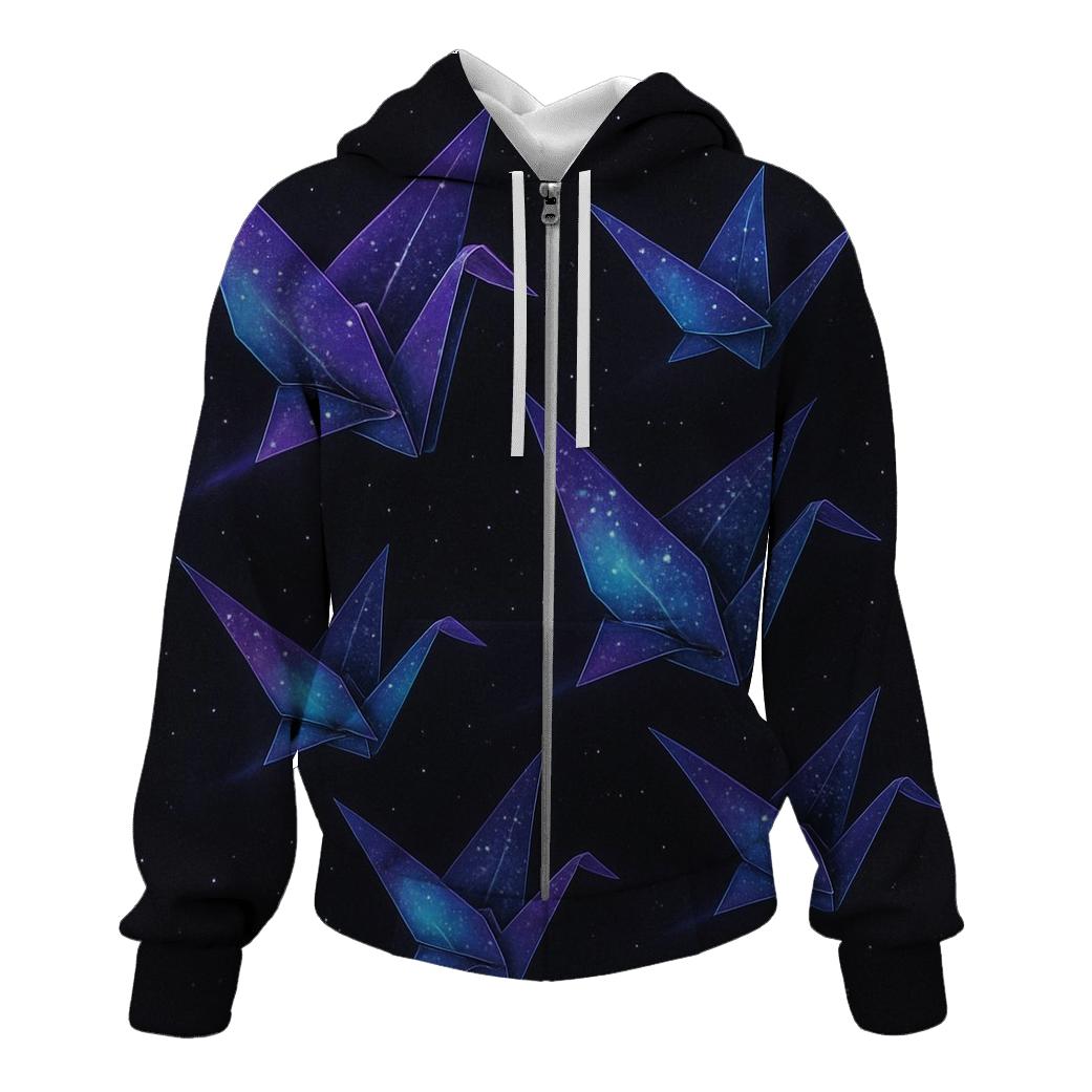 Cosmic Origami Cranes hoodie styles