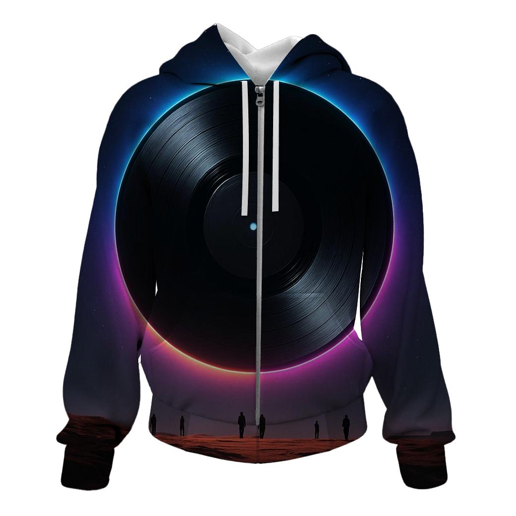 Holographic Turntable Eclipse premium hoodies