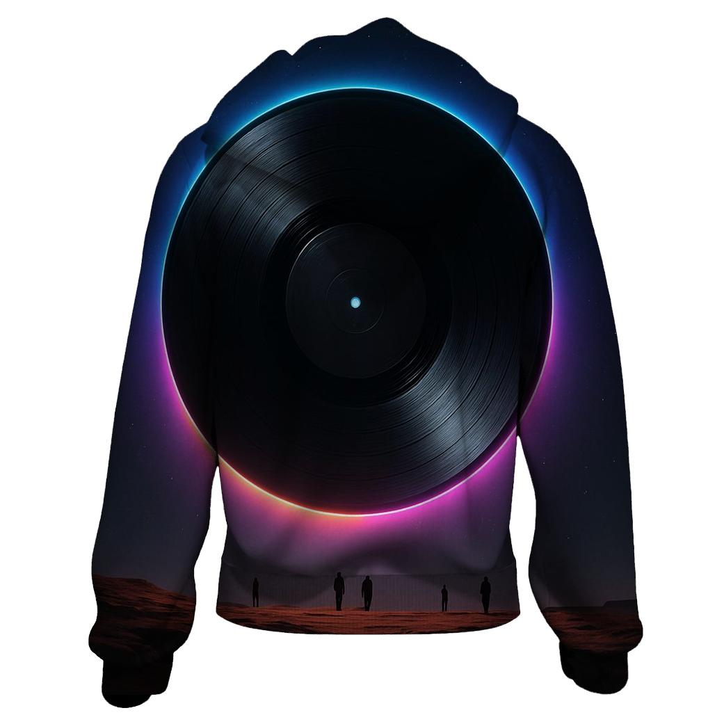 Holographic Turntable Eclipse premium hoodies