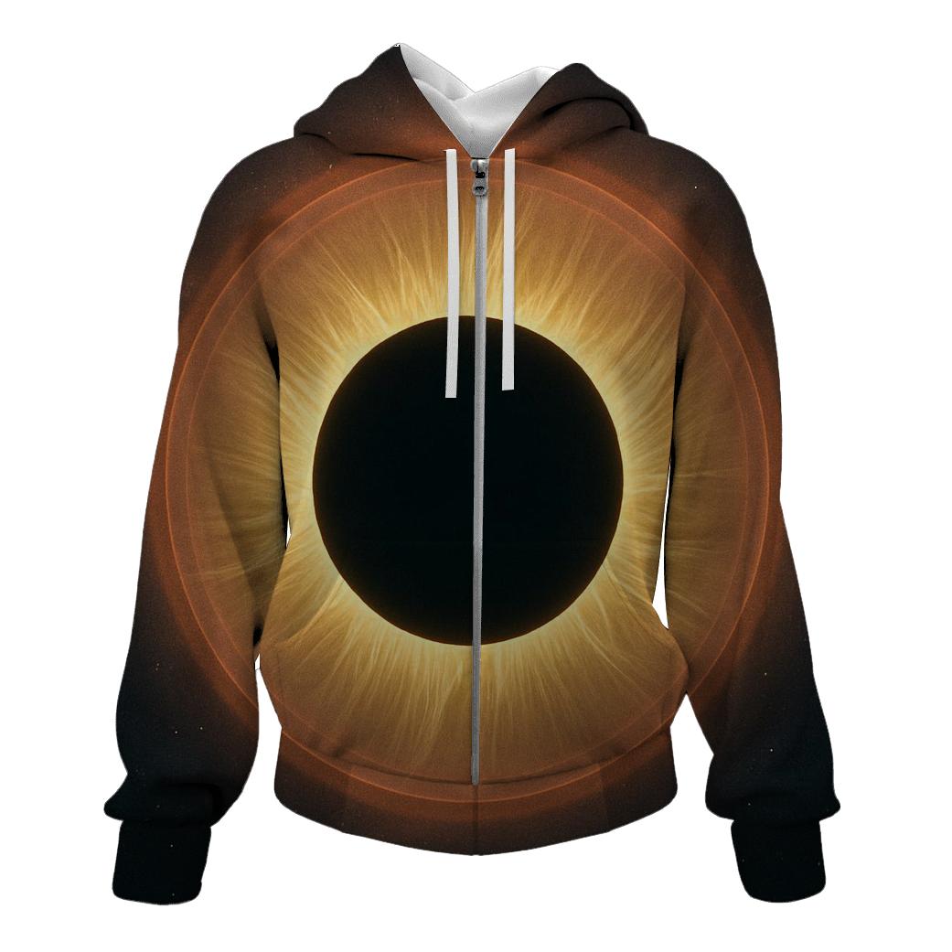 Eclipse Corona Feather Rims zip-up hoodies