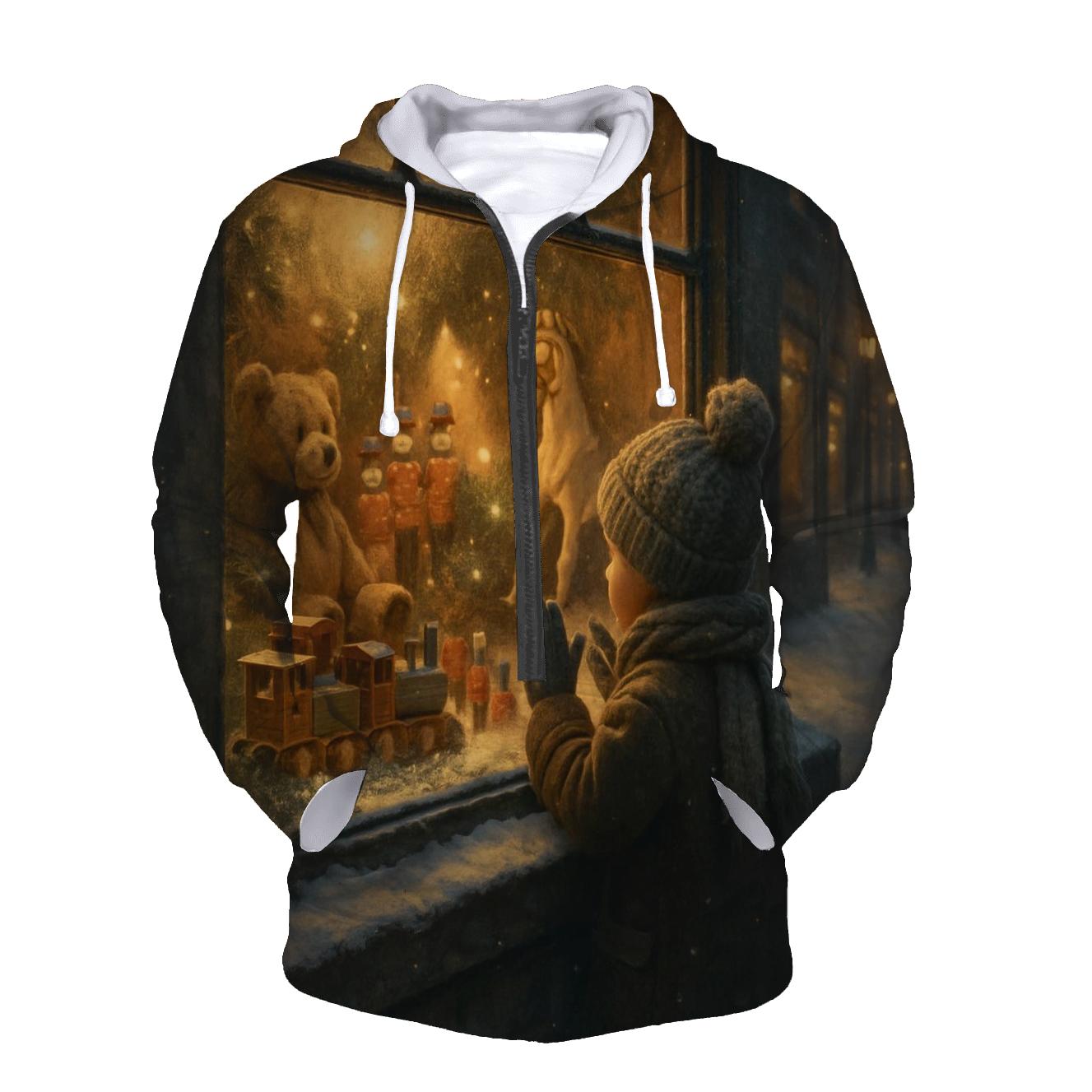 Vintage Toy Shop Christmas Window printed hoodies