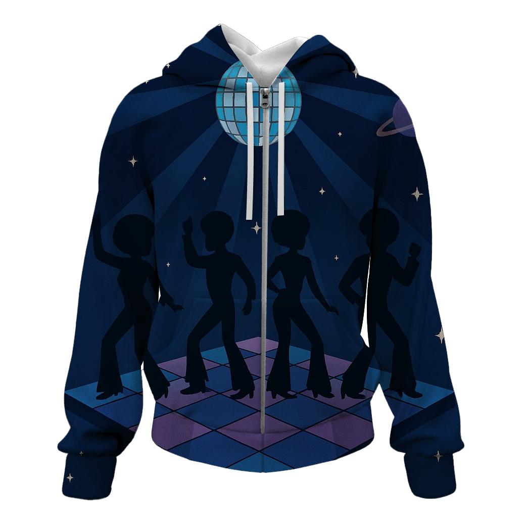 Cosmic Disco Groove embroidered hoodies