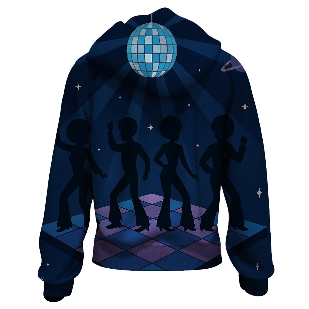Cosmic Disco Groove embroidered hoodies