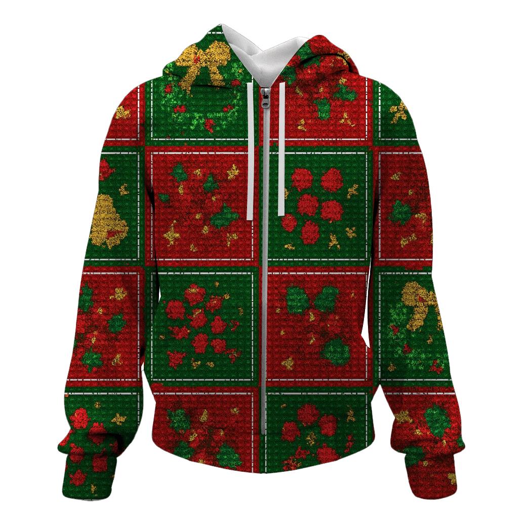 Holly Wreath Checkerboard Clash designer hoodies