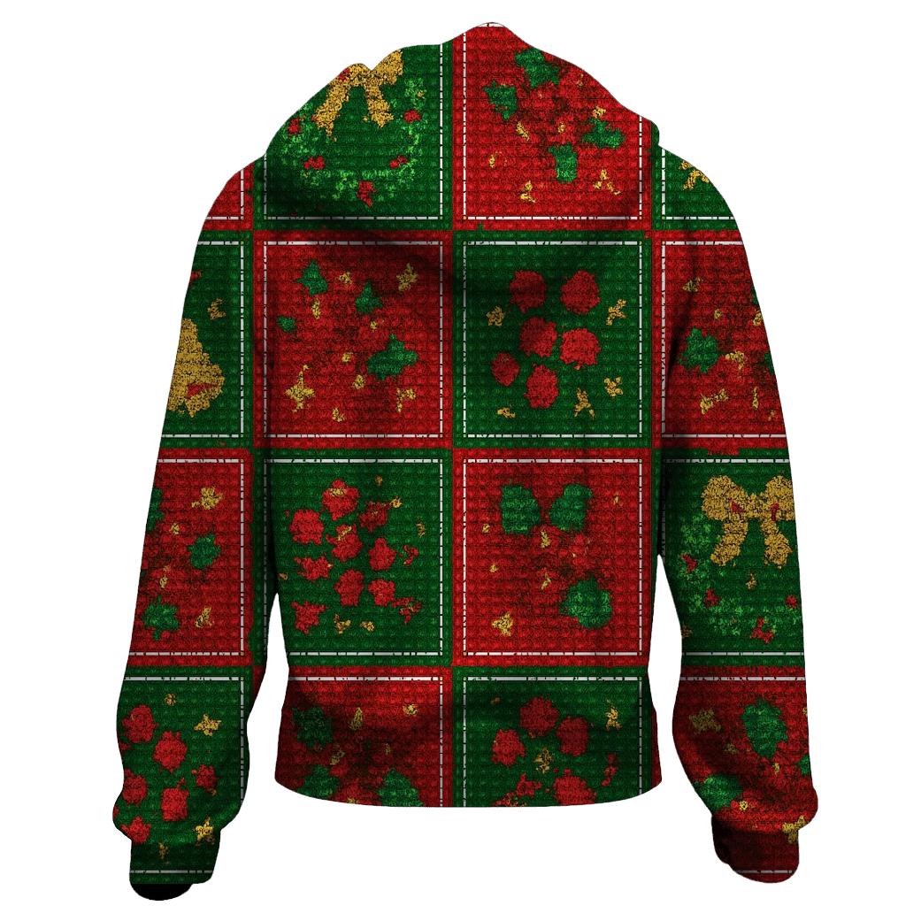 Holly Wreath Checkerboard Clash designer hoodies