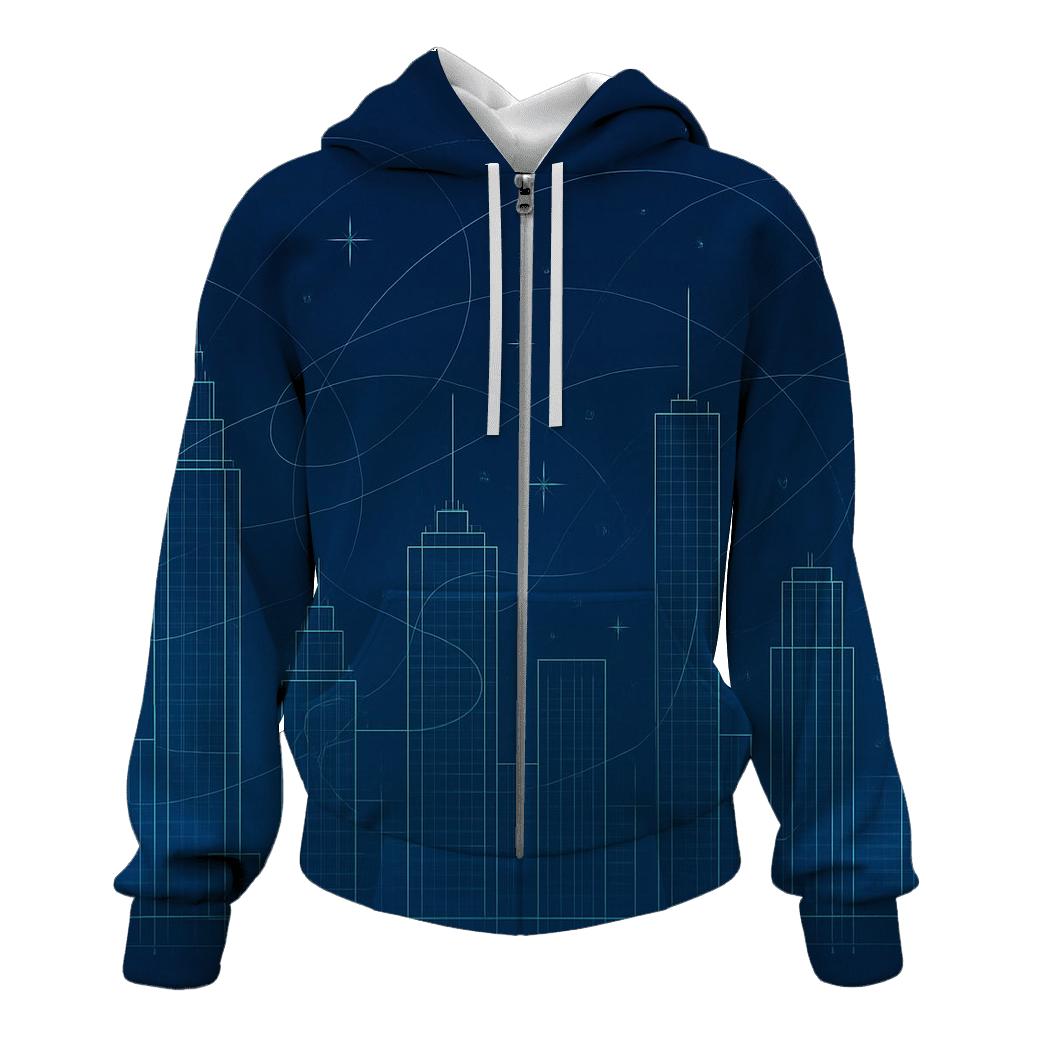 Galactic Blueprint City hoodie designs