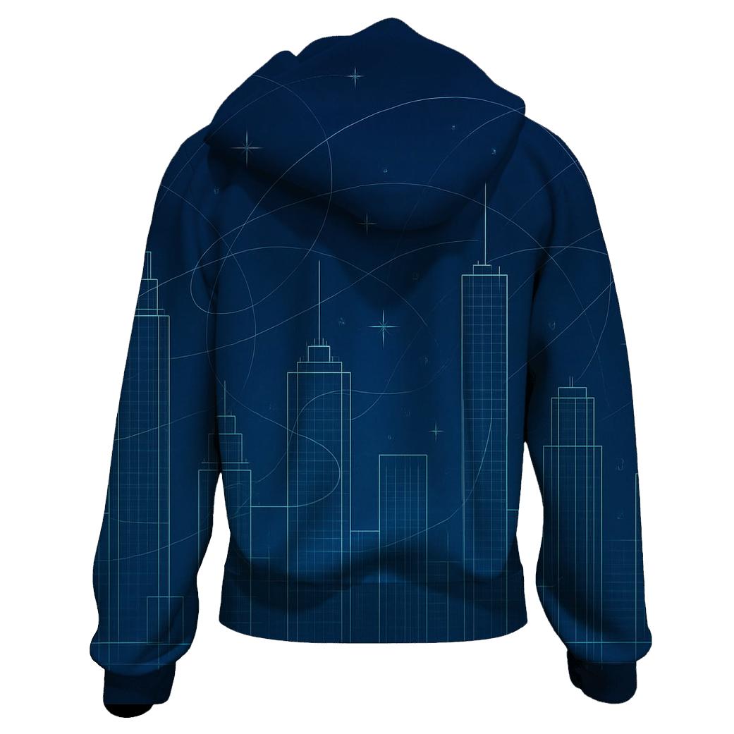 Galactic Blueprint City hoodie designs