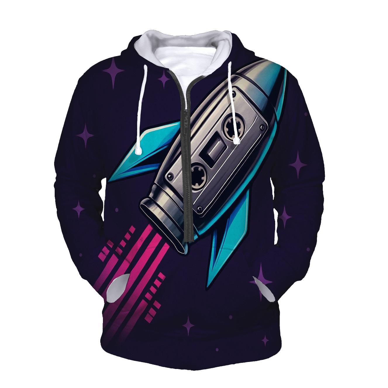 Chrome Rocket Mixtape zip-up hoodies