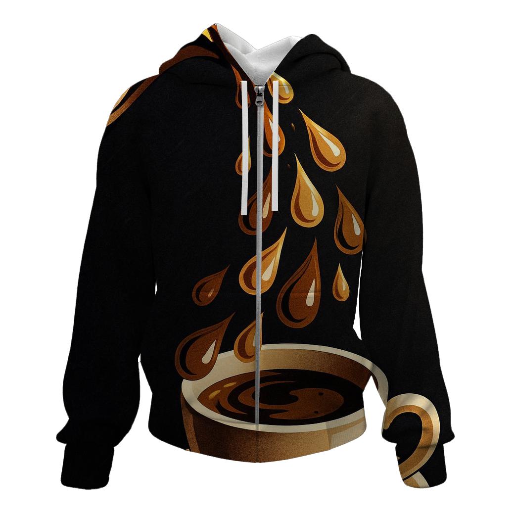 Golden Drip Cascade printed hoodies