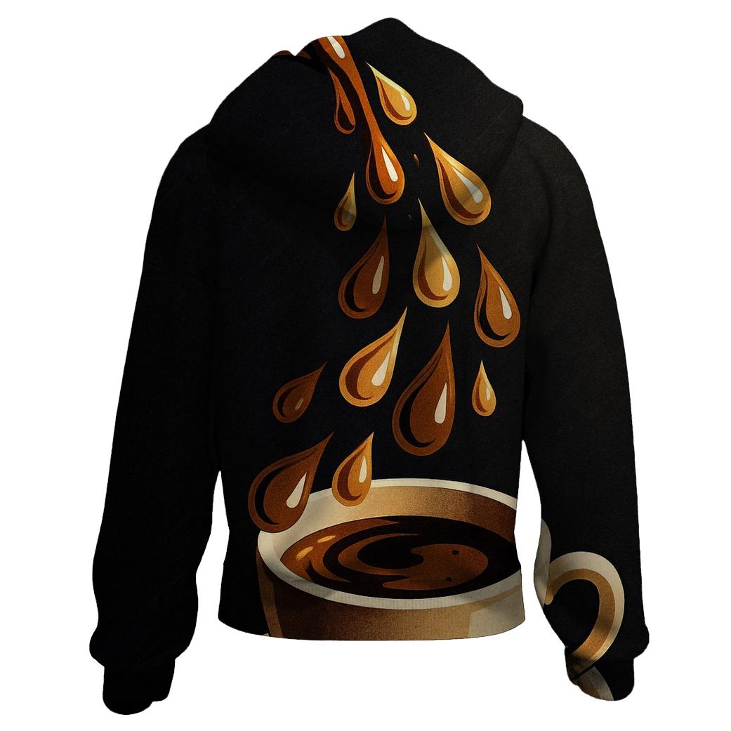 Golden Drip Cascade printed hoodies