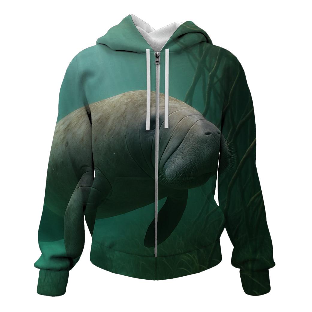 Mangrove Drift West Indian Manatee designer hoodies