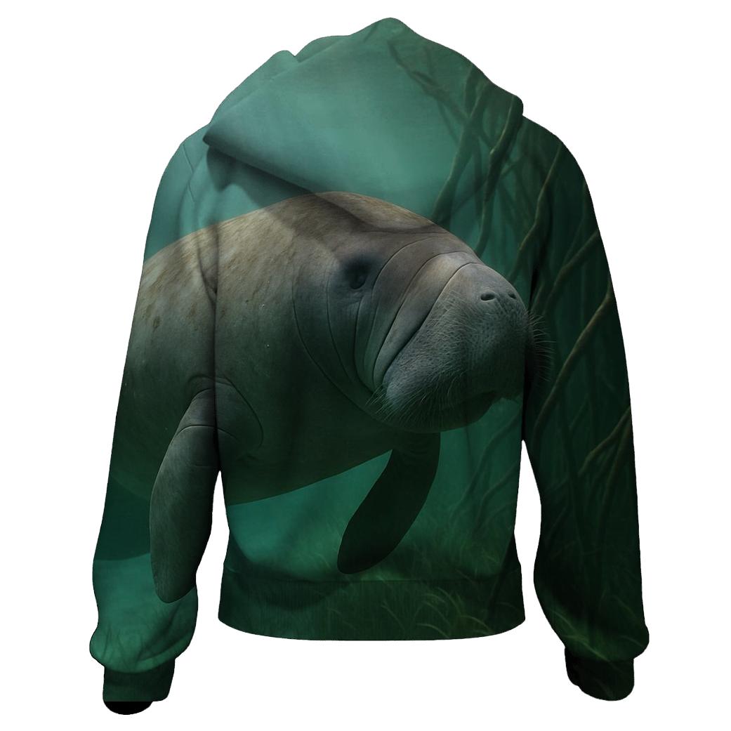 Mangrove Drift West Indian Manatee designer hoodies