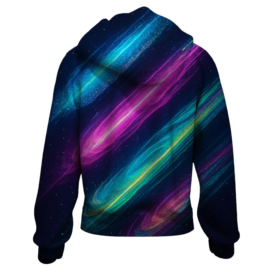Neon Comet Cascade embroidered hoodies