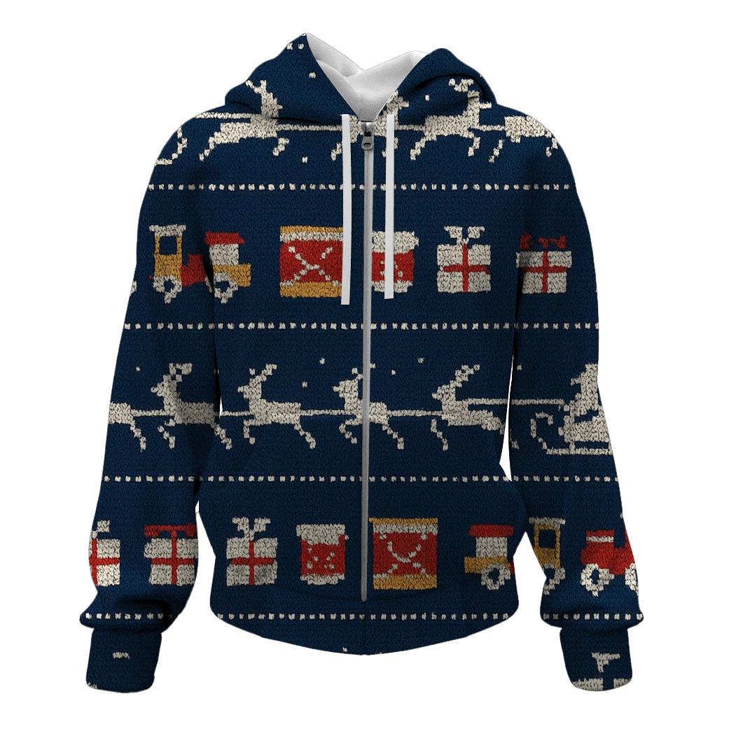 Santa Sleigh Skyline Rows hoodies fashion