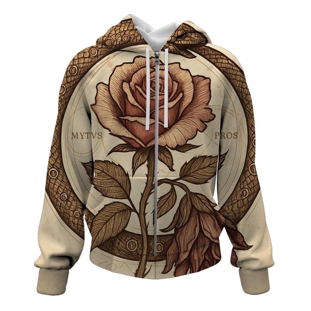 Alchemical Bloom Ouroboros graphic hoodies