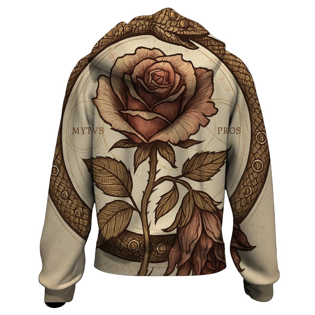 Alchemical Bloom Ouroboros graphic hoodies