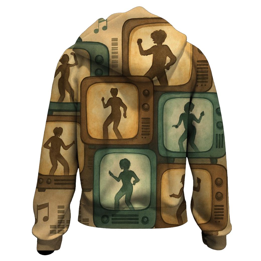 Retro TV Dance Silhouettes printed hoodies