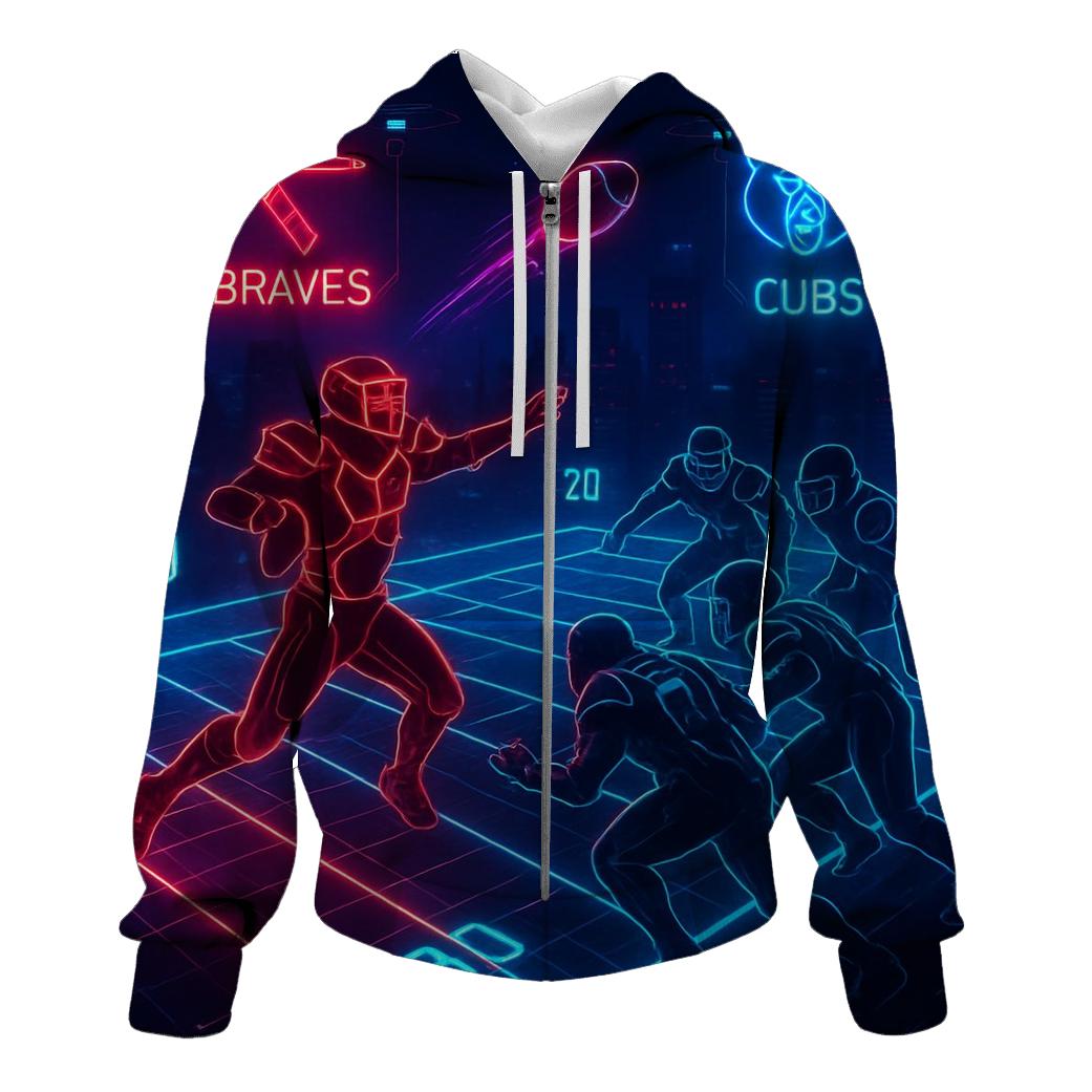 Neon Cyber Turf Braves Vs Cubs hoodies fashion