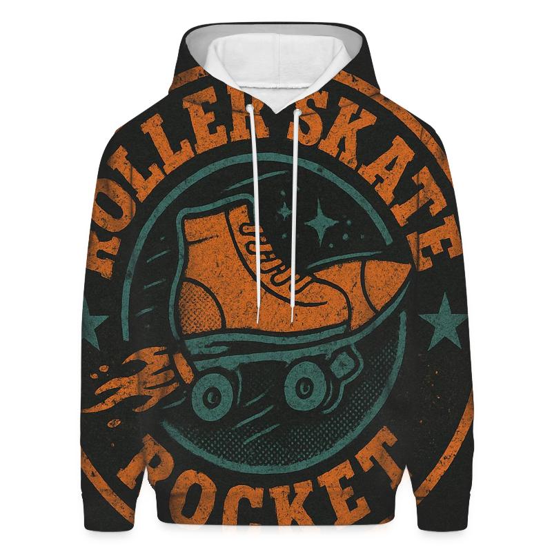 Retro Rocket Roller Derby Badge embroidered hoodies