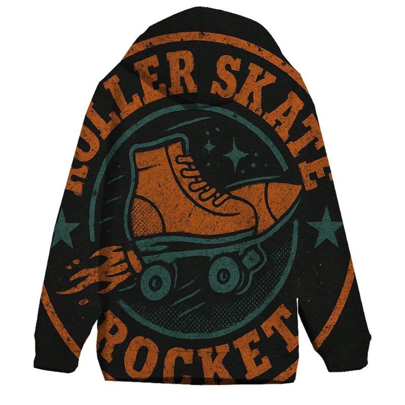 Retro Rocket Roller Derby Badge embroidered hoodies