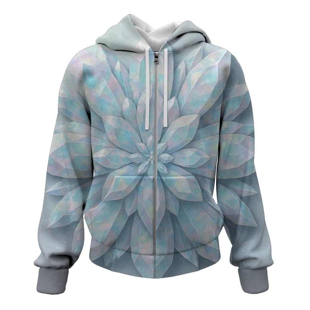 Opaline Crystal Bloom designer hoodies