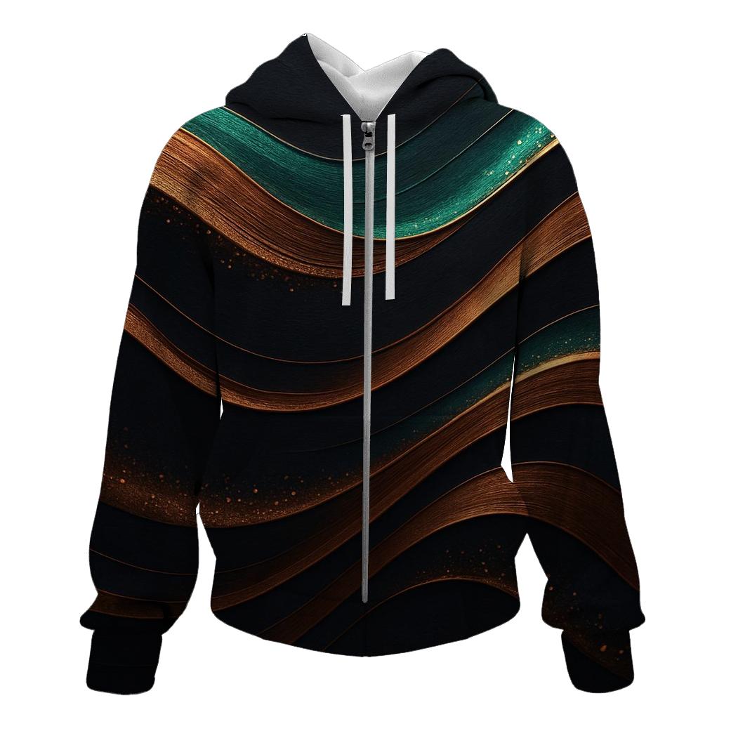 Bronze Aurora Waves pullover hoodies
