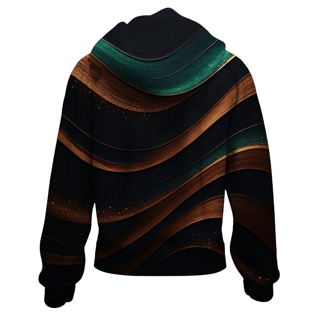 Bronze Aurora Waves pullover hoodies