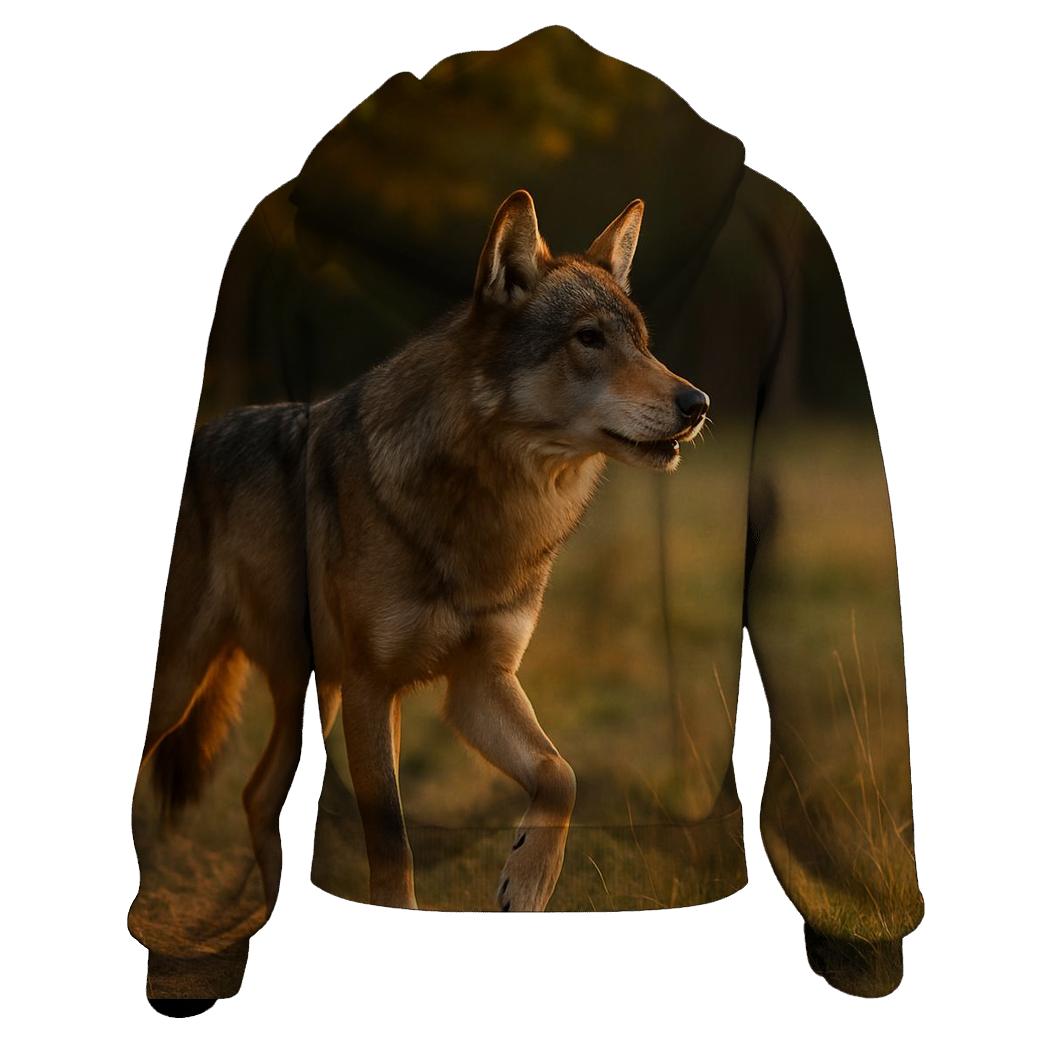 Forest Edge Wolf Listening To Distant Howl heavyweight hoodies