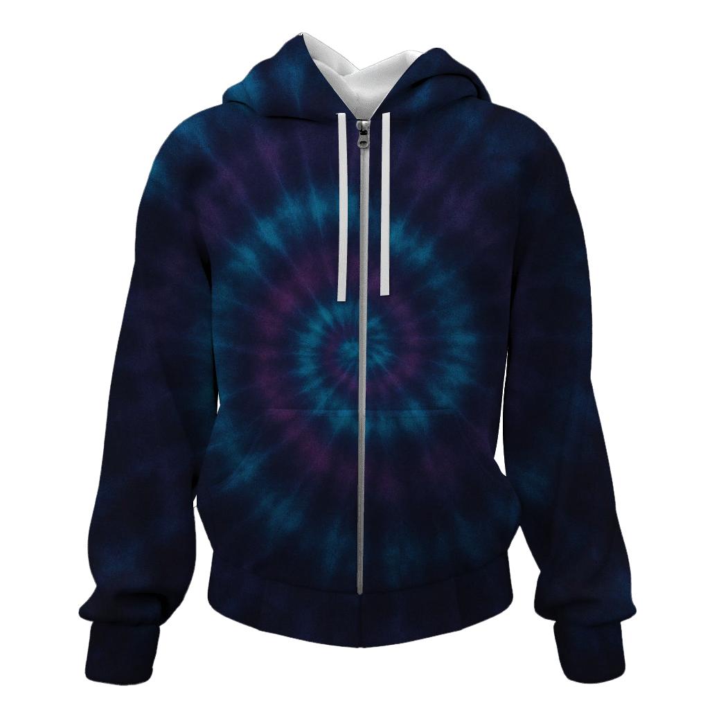 Galaxy Ripple Overdye Spiral hoodies fashion