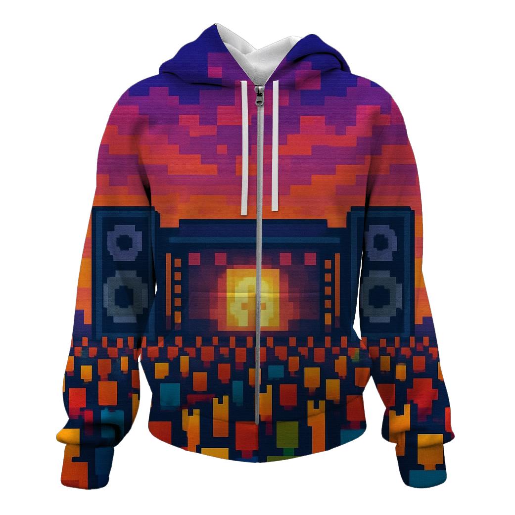 Pixelated Festival Horizon custom hoodies