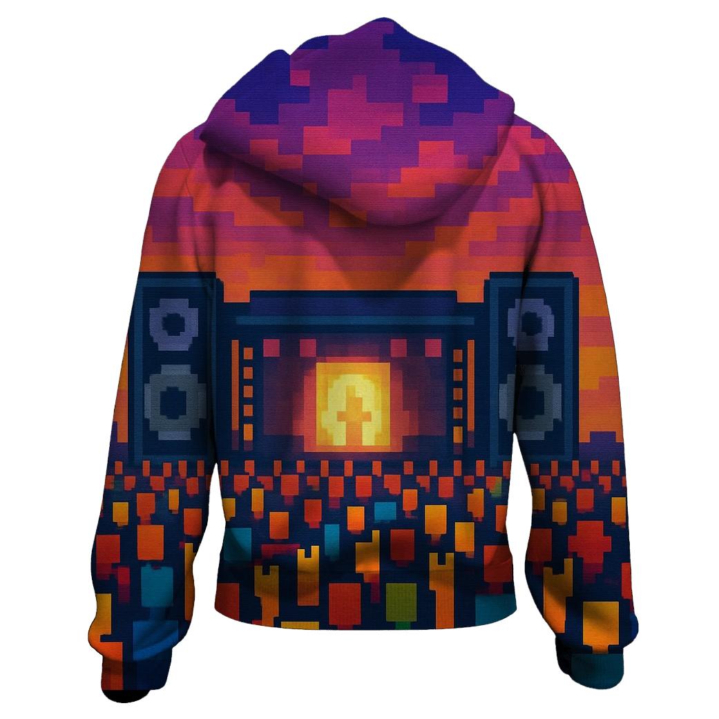 Pixelated Festival Horizon custom hoodies