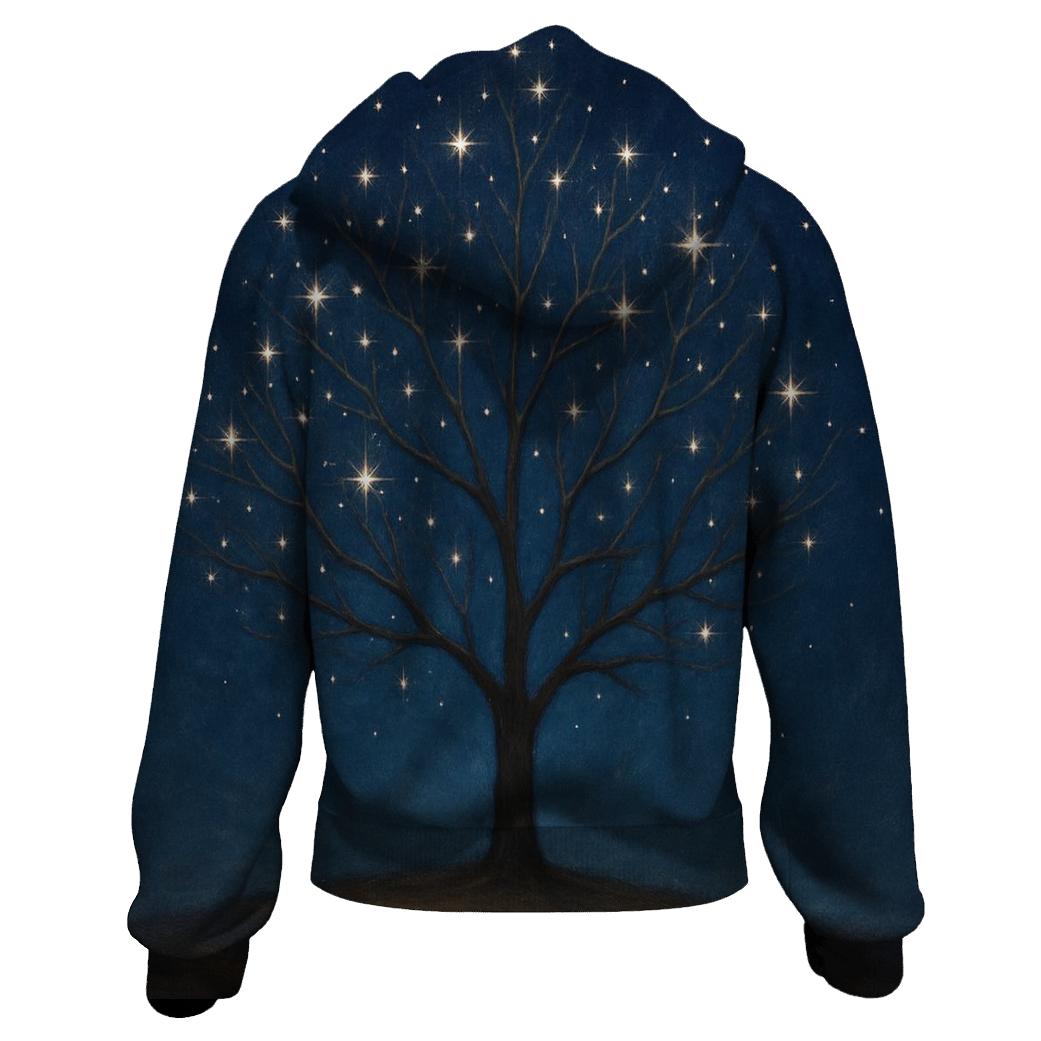 Starlit Tree Of Whispers zip-up hoodies
