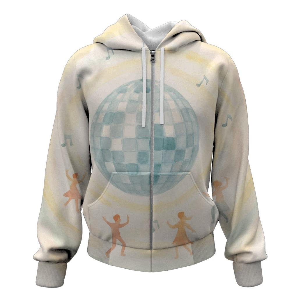 Watercolor Disco Orbit lightweight hoodies