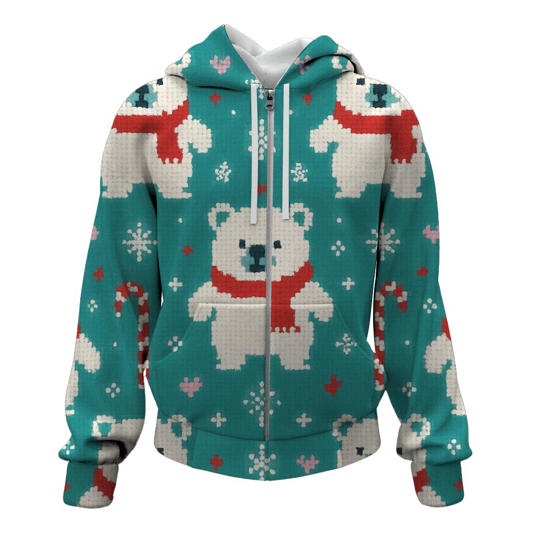 Candy Cane Polar Bear March custom hoodies