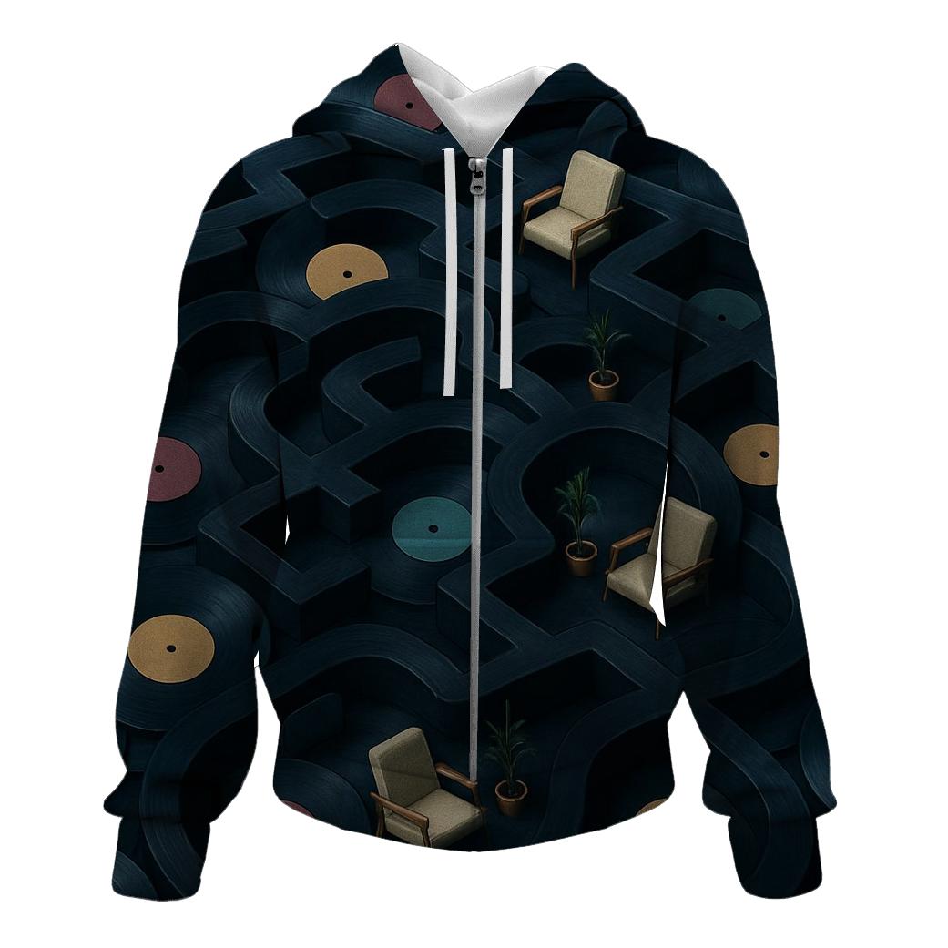 Vinyl Labyrinth Lounge embroidered hoodies
