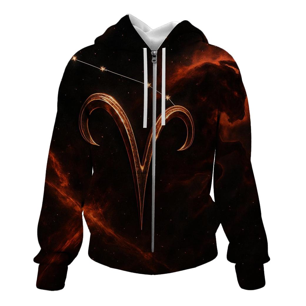 Galactic Aries Fire Trail Sigil heavyweight hoodies
