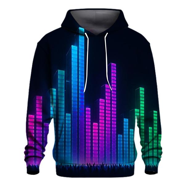Neon Equalizer Skyline printed hoodies
