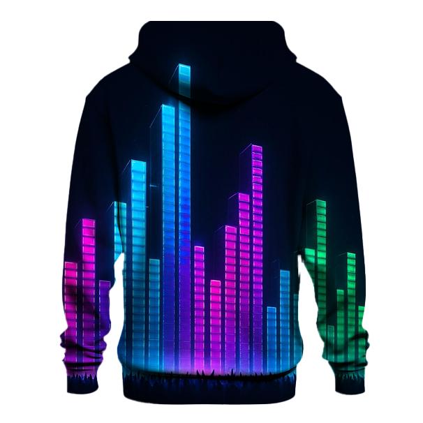 Neon Equalizer Skyline printed hoodies