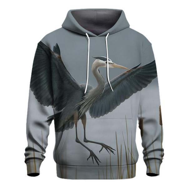 Reedline Hover Great Blue Heron premium hoodies